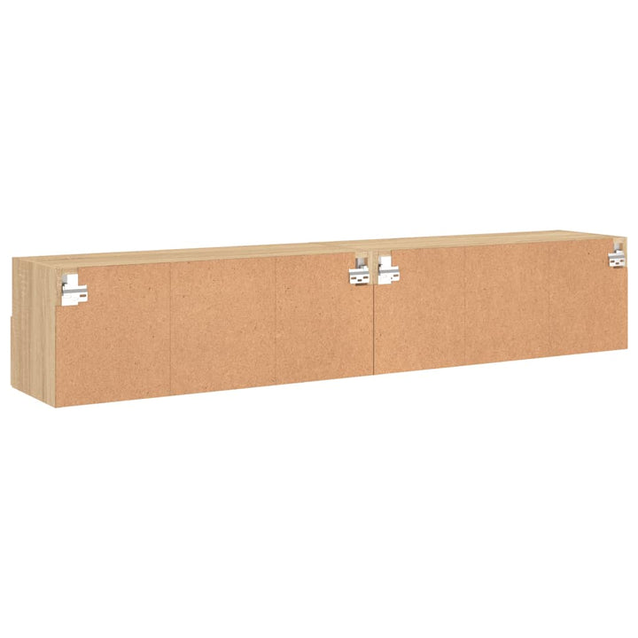 Väggmonterad Tv-Bänk 2 St Sonoma-Ek 80X30X30 Cm Konstruerat Trä