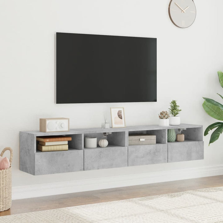 Väggmonterad Tv-Bänk 2 St 80X30X30 Cm Konstruerat Trä