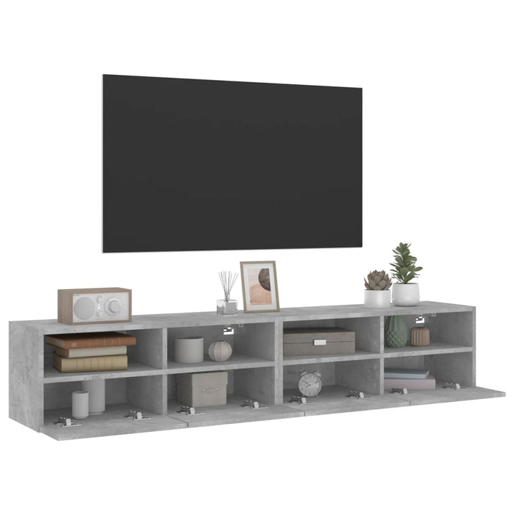 Väggmonterad Tv-Bänk 2 St 80X30X30 Cm Konstruerat Trä