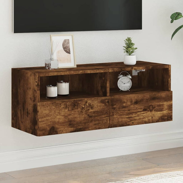 Väggmonterad Tv-Bänk 100X30X30 Cm Konstruerat Trä