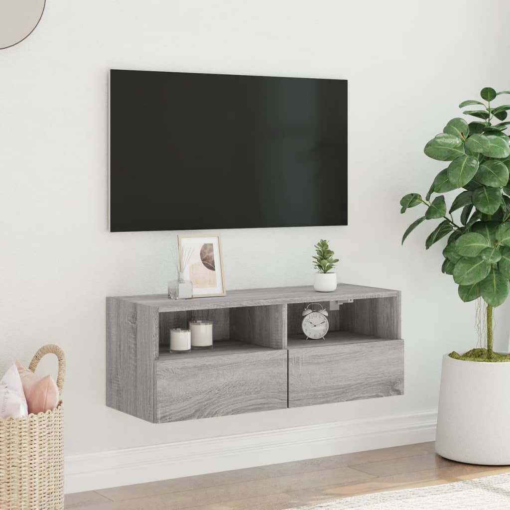Väggmonterad Tv-Bänk 80X30X30 Cm Konstruerat Trä