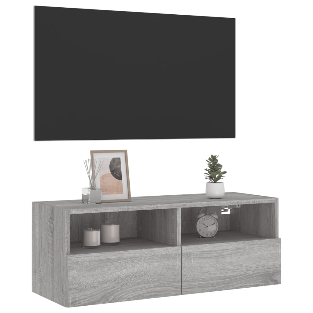 Väggmonterad Tv-Bänk 80X30X30 Cm Konstruerat Trä
