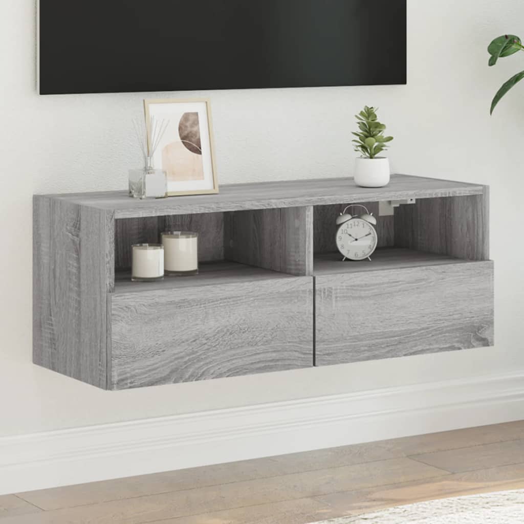 Väggmonterad Tv-Bänk 80X30X30 Cm Konstruerat Trä