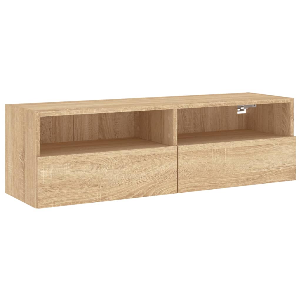 Väggmonterad Tv-Bänk Sonoma-Ek 100X30X30 Cm Konstruerat Trä