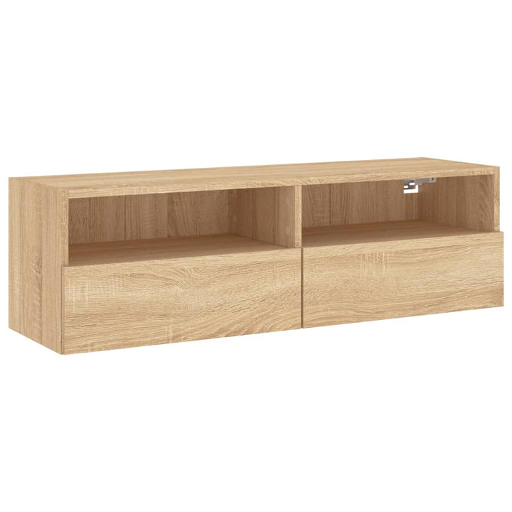 Väggmonterad Tv-Bänk Sonoma-Ek 100X30X30 Cm Konstruerat Trä
