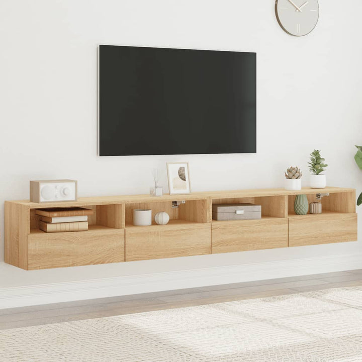 Väggmonterad Tv-Bänk 2 St Sonoma-Ek 100X30X30Cm Konstruerat Trä