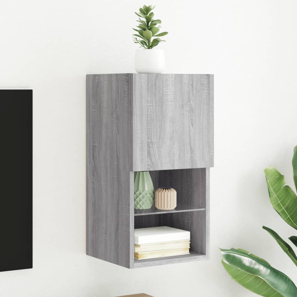 Tv-Bänk Med Led-Belysning 2 St 30,5X30X102 Cm