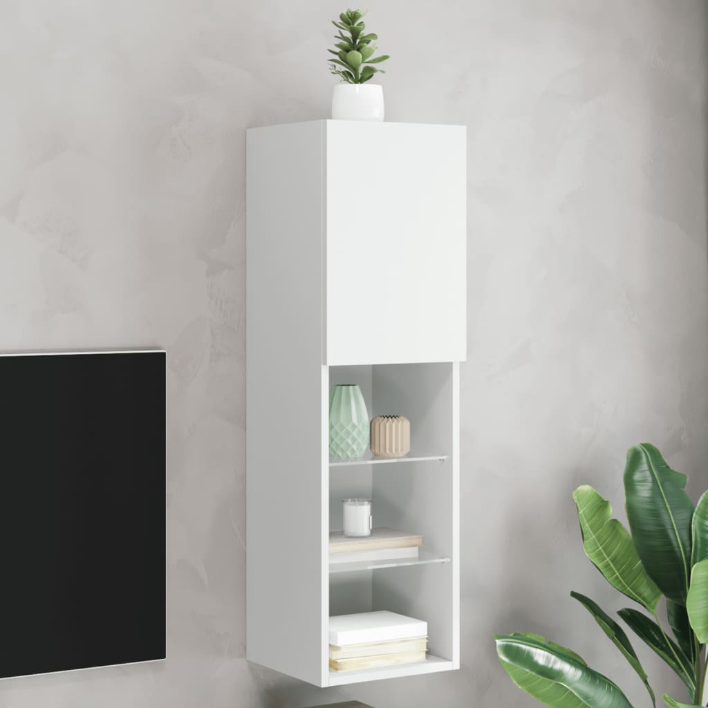 Tv-Bänk Med Led-Belysning 2 St 30,5X30X102 Cm