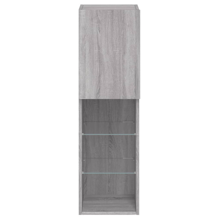 Tv-Bänk Med Led-Belysning 2 St 30,5X30X102 Cm