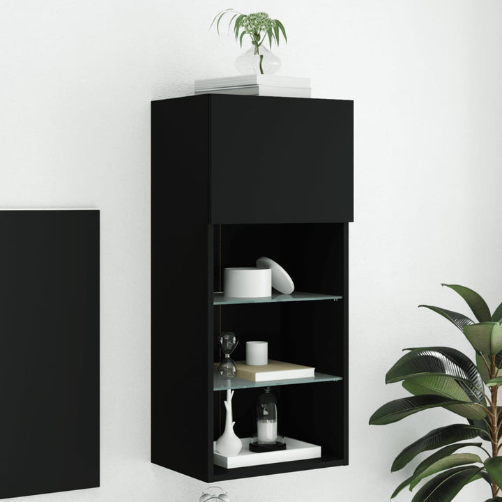 Tv-Bänk Med Led-Belysning 2 St 30,5X30X102 Cm