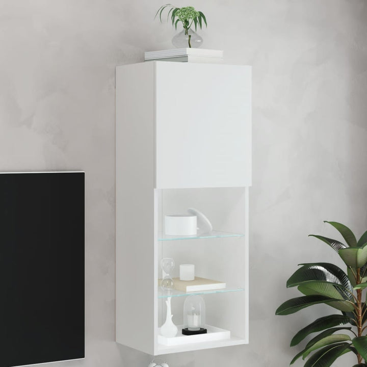 Tv-Bänk Med Led-Belysning 2 St 30,5X30X102 Cm