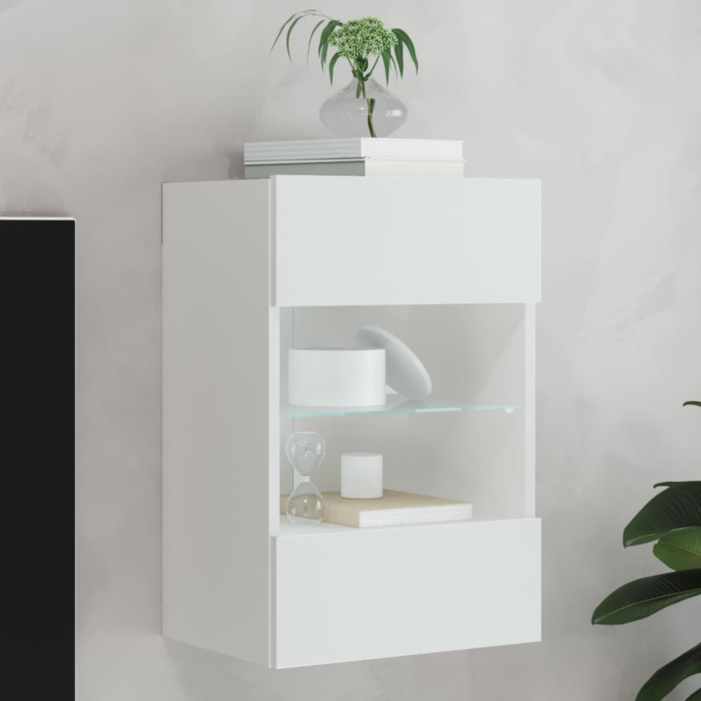 Väggmonterad Tv-Bänk Led 98,5X30X60,5 Cm