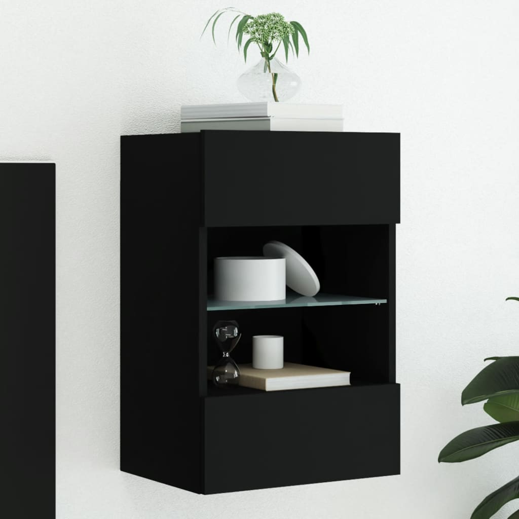 Väggmonterad Tv-Bänk Led 98,5X30X60,5 Cm