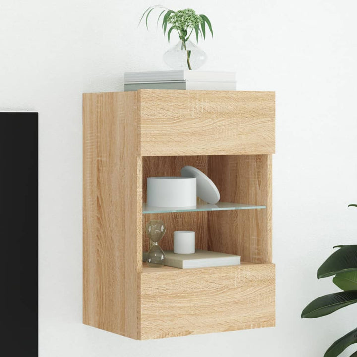 Väggmonterad Tv-Bänk Led 98,5X30X60,5 Cm