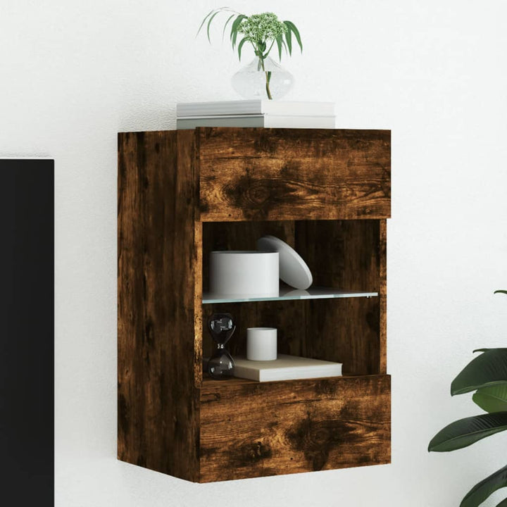 Väggmonterad Tv-Bänk Led 98,5X30X60,5 Cm