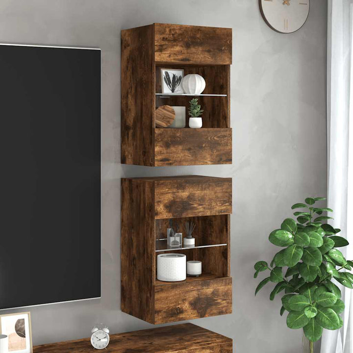 Väggmonterad Tv-Bänk Led 98,5X30X60,5 Cm