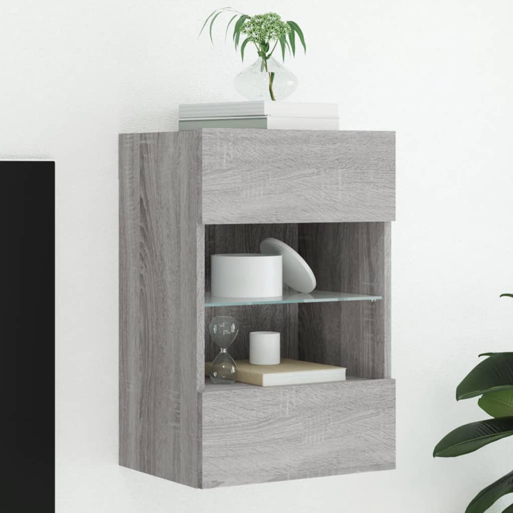Väggmonterad Tv-Bänk Led 98,5X30X60,5 Cm