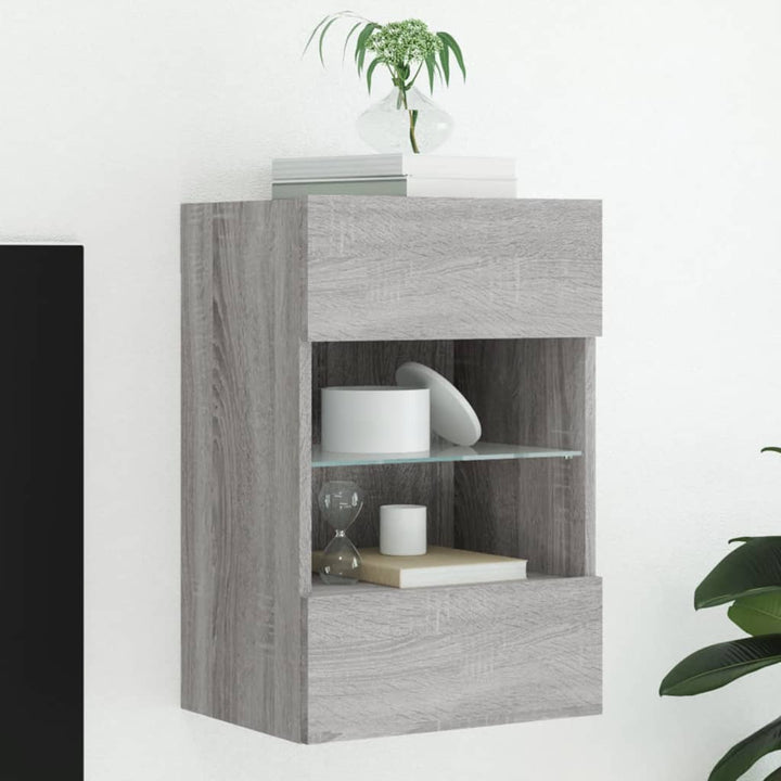 Väggmonterad Tv-Bänk Led 98,5X30X60,5 Cm