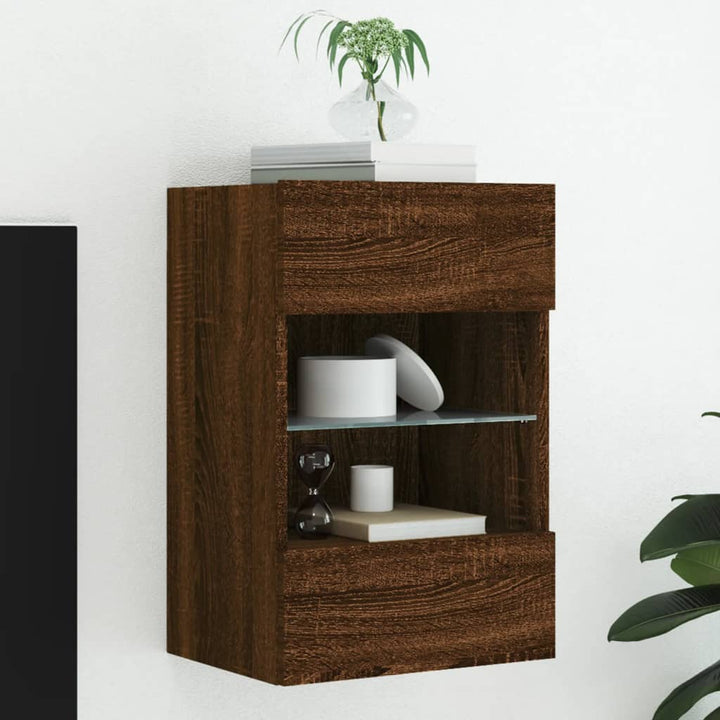 Väggmonterad Tv-Bänk Led 98,5X30X60,5 Cm