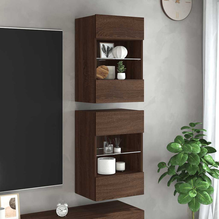 Väggmonterad Tv-Bänk Led 98,5X30X60,5 Cm