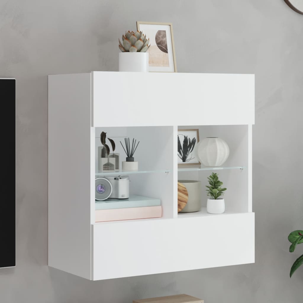 Väggmonterad Tv-Bänk Led 98,5X30X60,5 Cm
