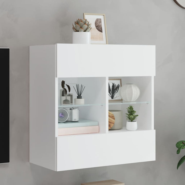 Väggmonterad Tv-Bänk Led 98,5X30X60,5 Cm