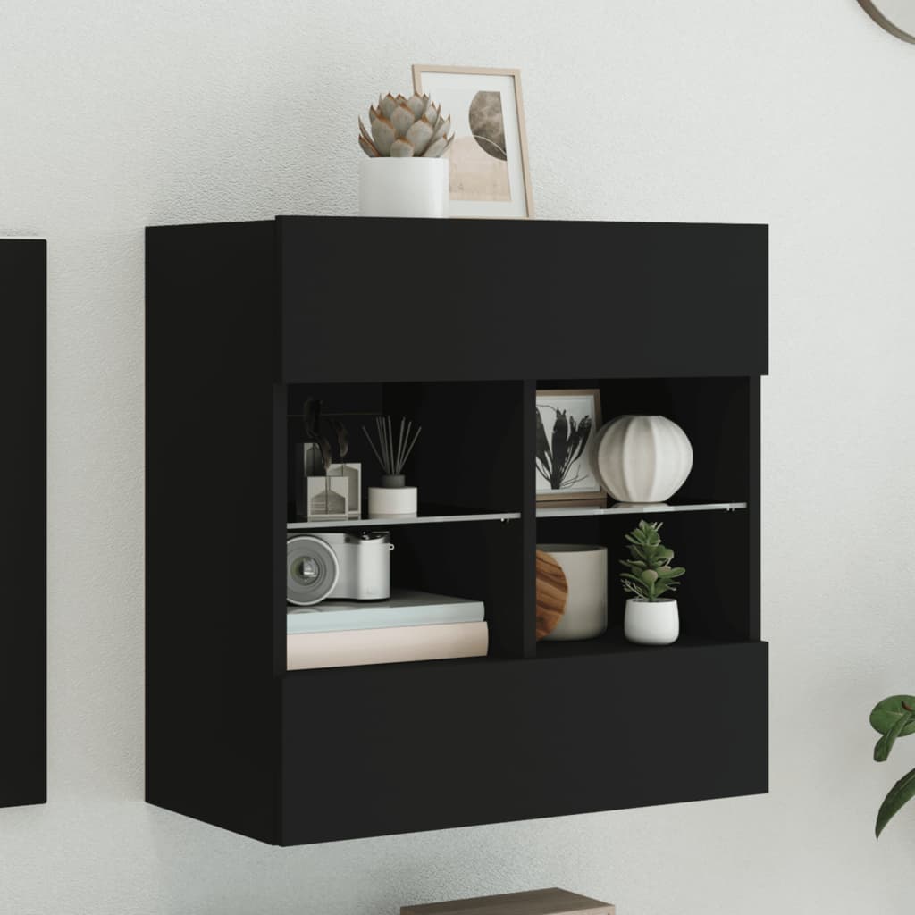 Väggmonterad Tv-Bänk Led 98,5X30X60,5 Cm