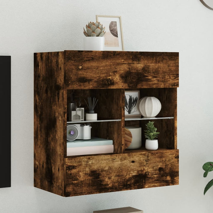 Väggmonterad Tv-Bänk Led 98,5X30X60,5 Cm