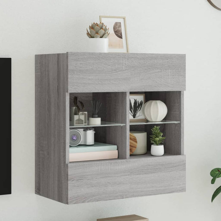 Väggmonterad Tv-Bänk Led 98,5X30X60,5 Cm