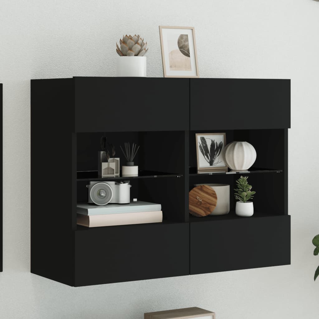 Väggmonterad Tv-Bänk Led 98,5X30X60,5 Cm