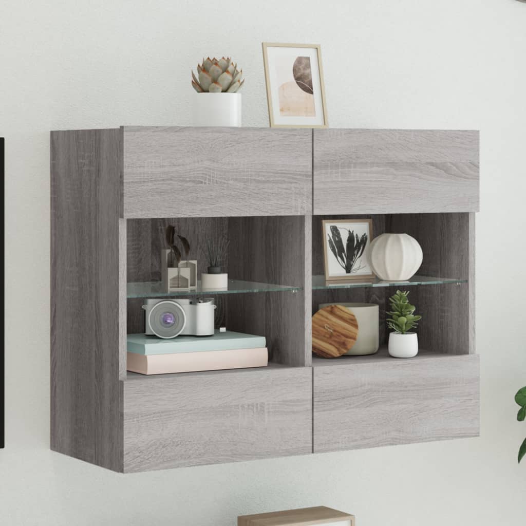 Väggmonterad Tv-Bänk Led 98,5X30X60,5 Cm