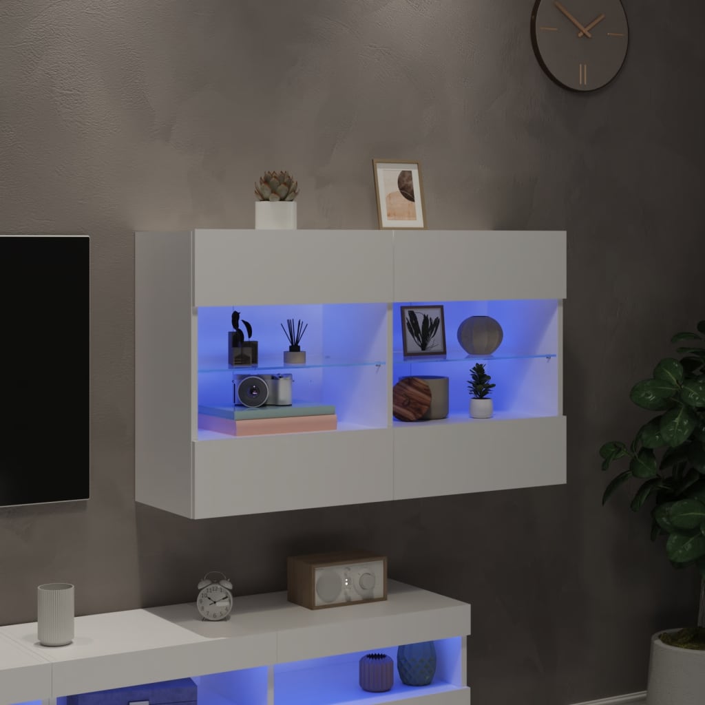 Väggmonterad Tv-Bänk Led 98,5X30X60,5 Cm