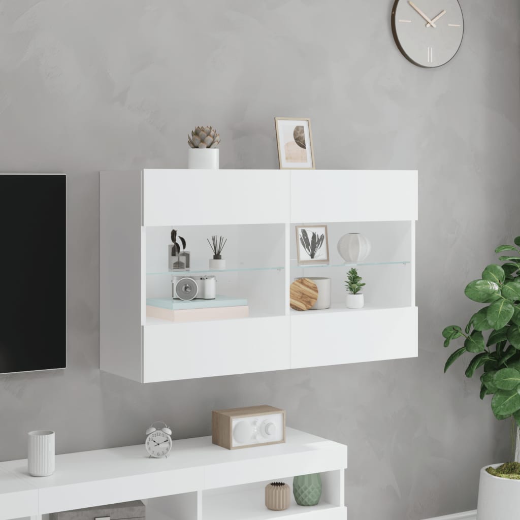 Väggmonterad Tv-Bänk Led 98,5X30X60,5 Cm