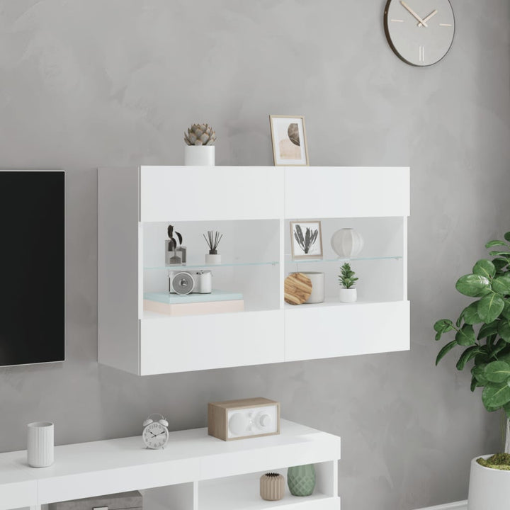 Väggmonterad Tv-Bänk Led 98,5X30X60,5 Cm