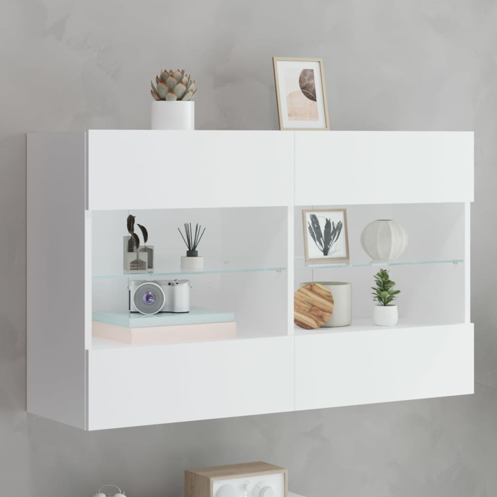 Väggmonterad Tv-Bänk Led 98,5X30X60,5 Cm