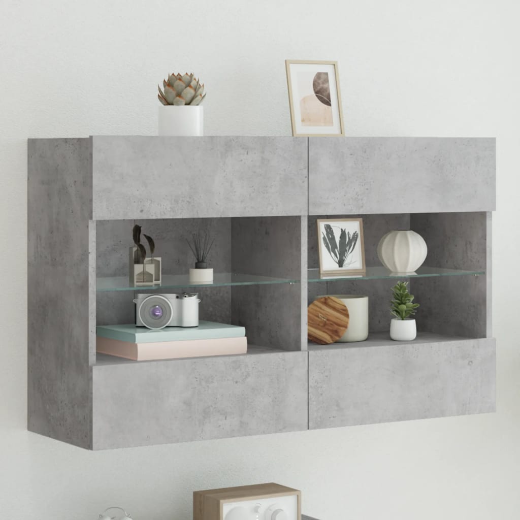 Väggmonterad Tv-Bänk Led 98,5X30X60,5 Cm