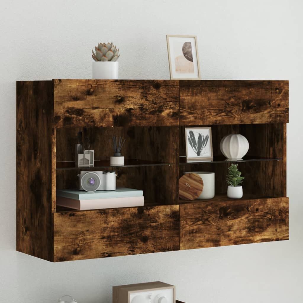 Väggmonterad Tv-Bänk Led 98,5X30X60,5 Cm