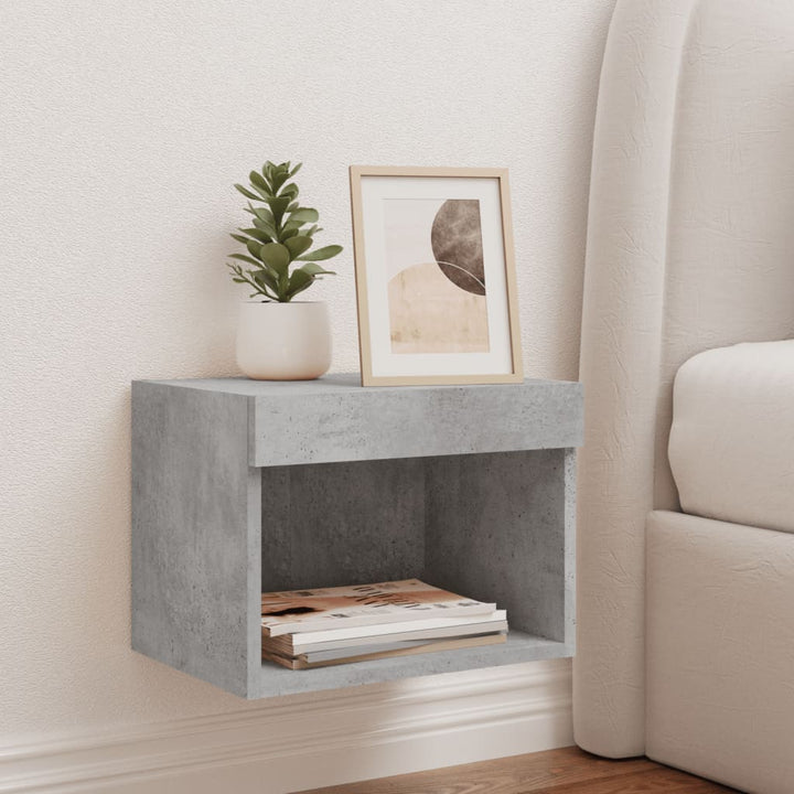 Väggmonterade Sängbord Med Led-Lampor 2 St