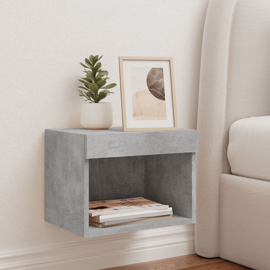 Väggmonterade Sängbord Med Led-Lampor 2 St