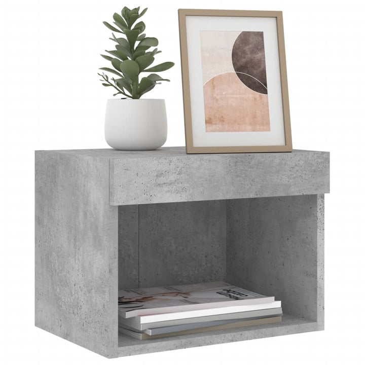 Väggmonterade Sängbord Med Led-Lampor 2 St