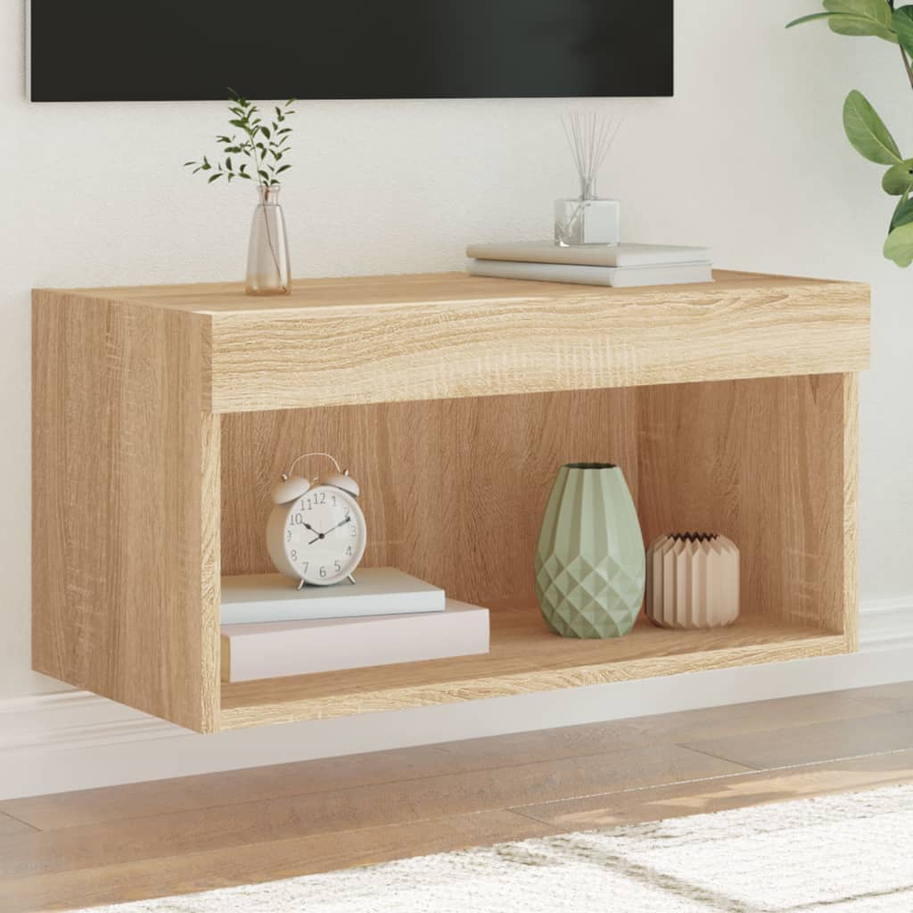 Tv-Bänk Med Led-Belysning 2 St 60X30X30 Cm