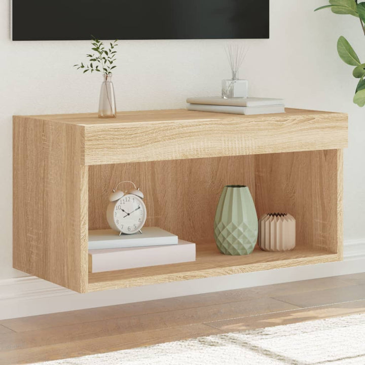 Tv-Bänk Med Led-Belysning 2 St 60X30X30 Cm