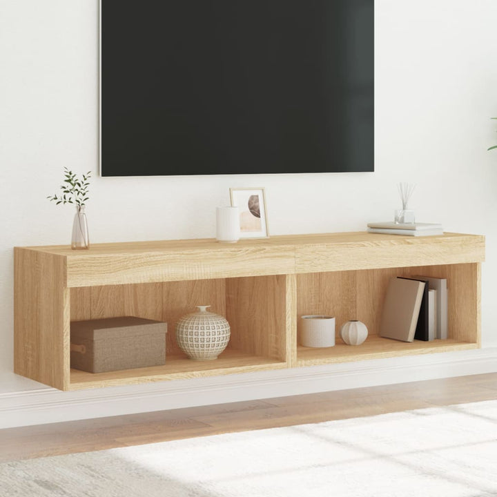 Tv-Bänk Med Led-Belysning 2 St 60X30X30 Cm