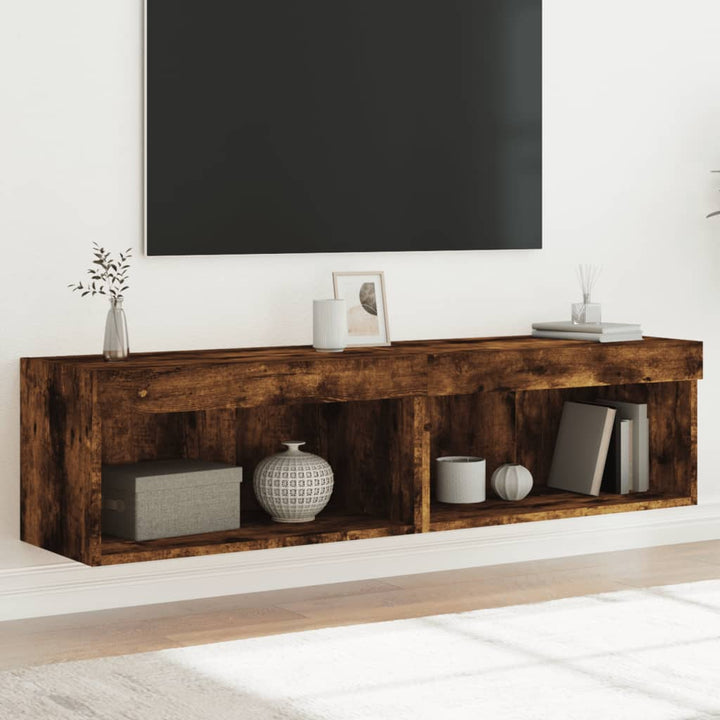 Tv-Bänk Med Led-Belysning 2 St 60X30X30 Cm