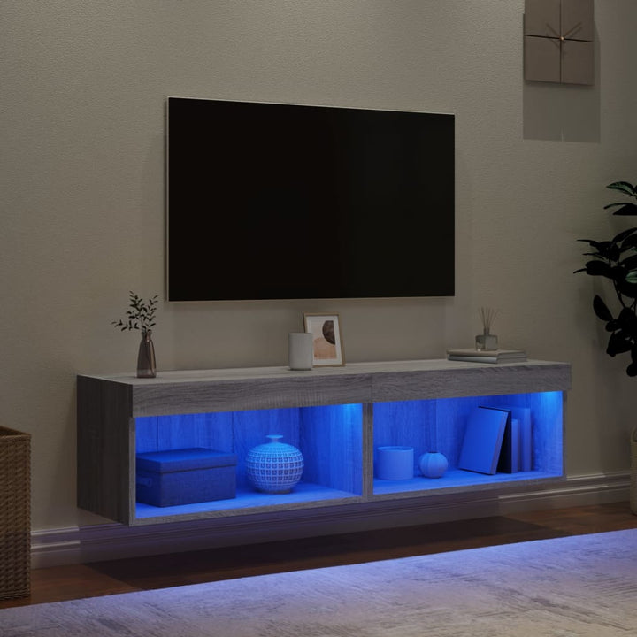 Tv-Bänk Med Led-Belysning 2 St 60X30X30 Cm