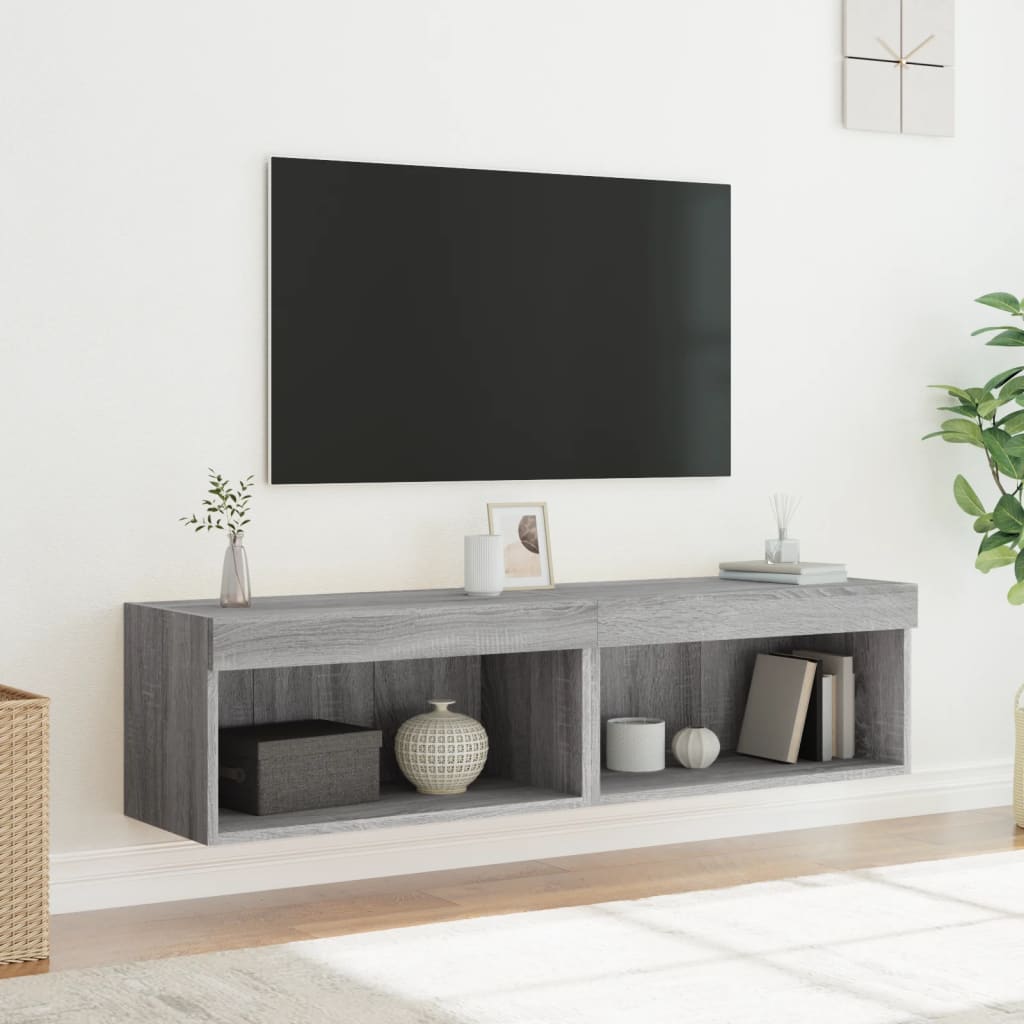Tv-Bänk Med Led-Belysning 2 St 60X30X30 Cm