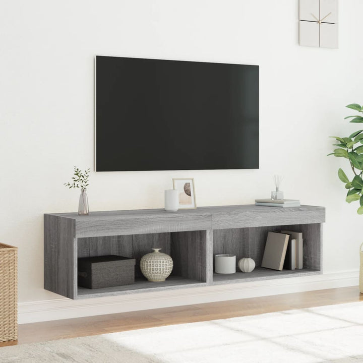 Tv-Bänk Med Led-Belysning 2 St 60X30X30 Cm
