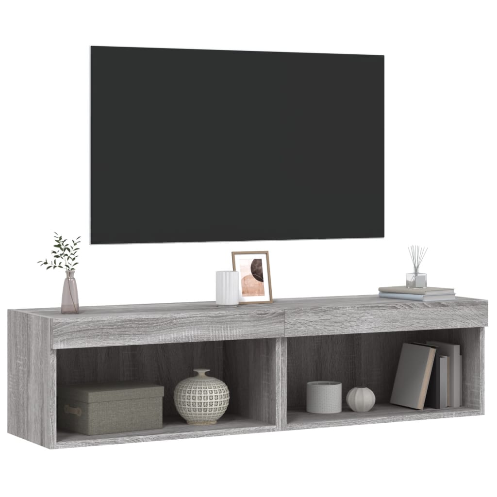 Tv-Bänk Med Led-Belysning 2 St 60X30X30 Cm