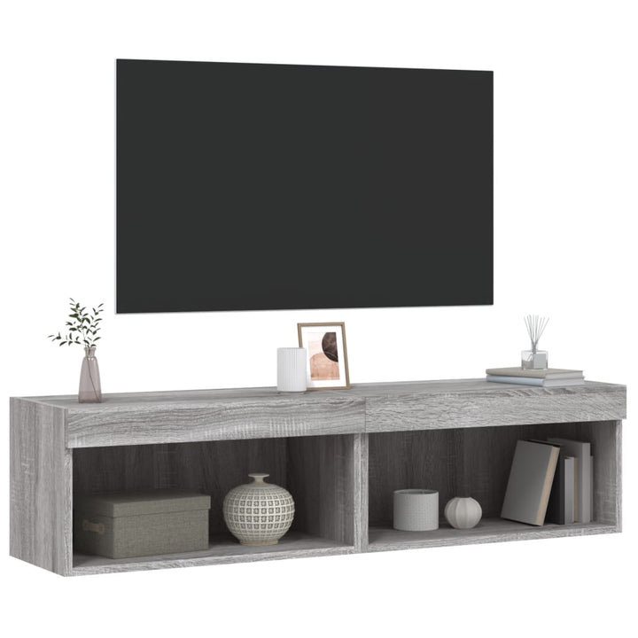 Tv-Bänk Med Led-Belysning 2 St 60X30X30 Cm
