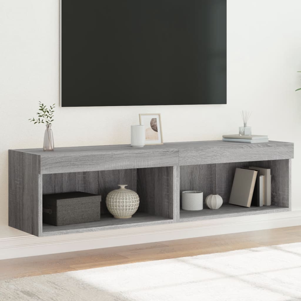 Tv-Bänk Med Led-Belysning 2 St 60X30X30 Cm